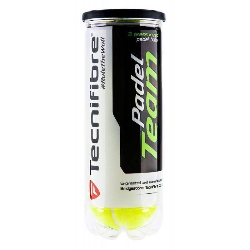 Bote de 3 Pelotas Tecnifibre Padel Team Pádel Élite