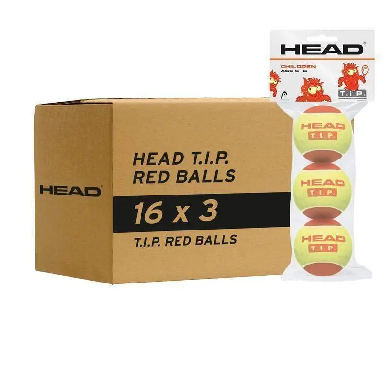 Cajon 48 Pelotas - 16 Packs de 3 uds - Head T.I.P. Red Pádel Elite