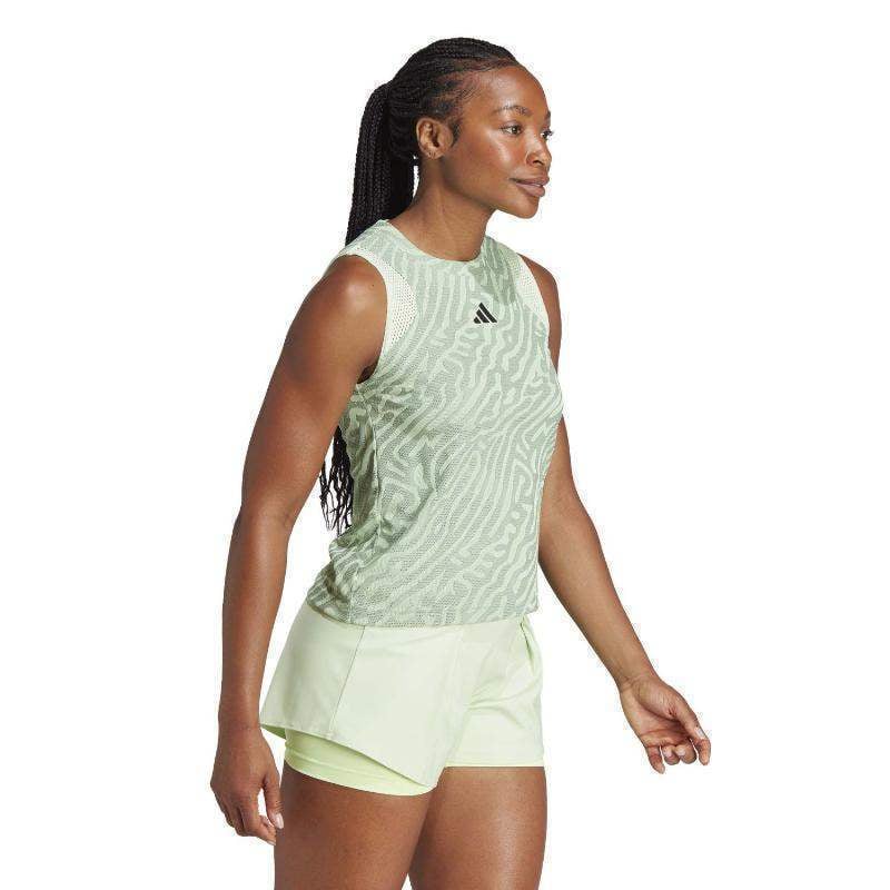 Camiseta Adidas Match Pro Verde Gris Mujer Pádel Élite