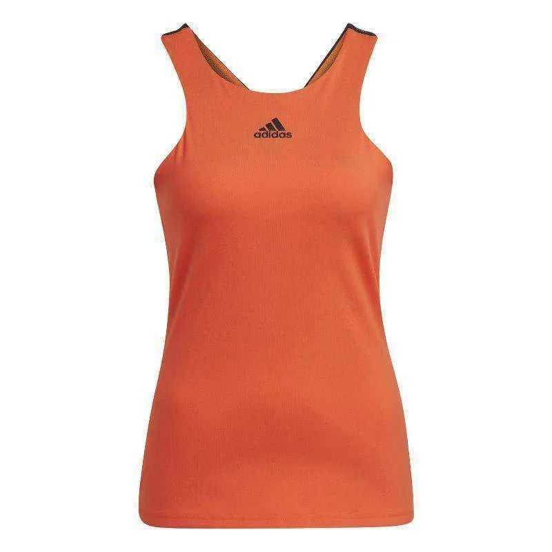 Camiseta Adidas Y-Tank Naranja Negro Pádel Élite