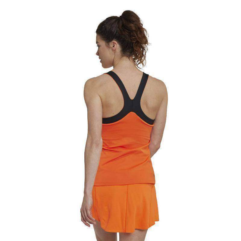 Camiseta Adidas Y-Tank Naranja Negro Pádel Élite