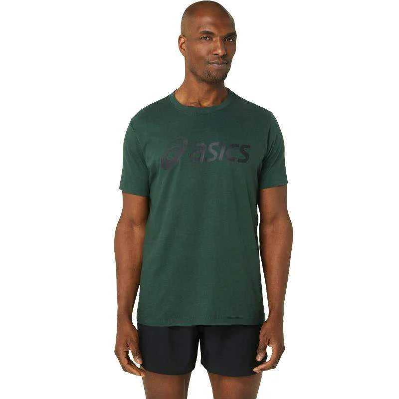 Camiseta Asics Big Logo Verde Bosque Negro Pádel Élite