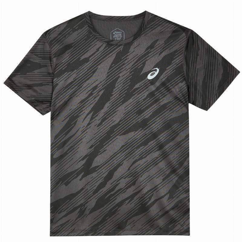 Camiseta Asics Core SS Gris Grafito Negro Pádel Élite