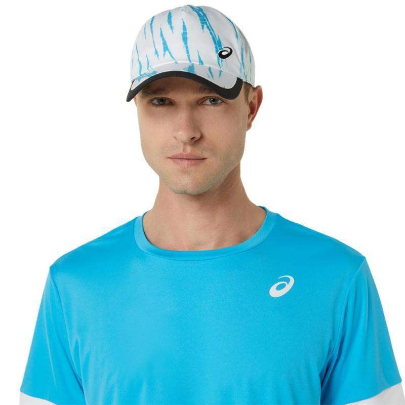 Camiseta Asics Court Aqua Blanco Brillante Pádel Élite