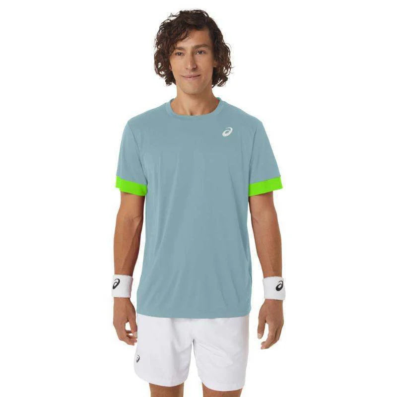 Camiseta Asics Court Azul Lima Electrico Pádel Élite