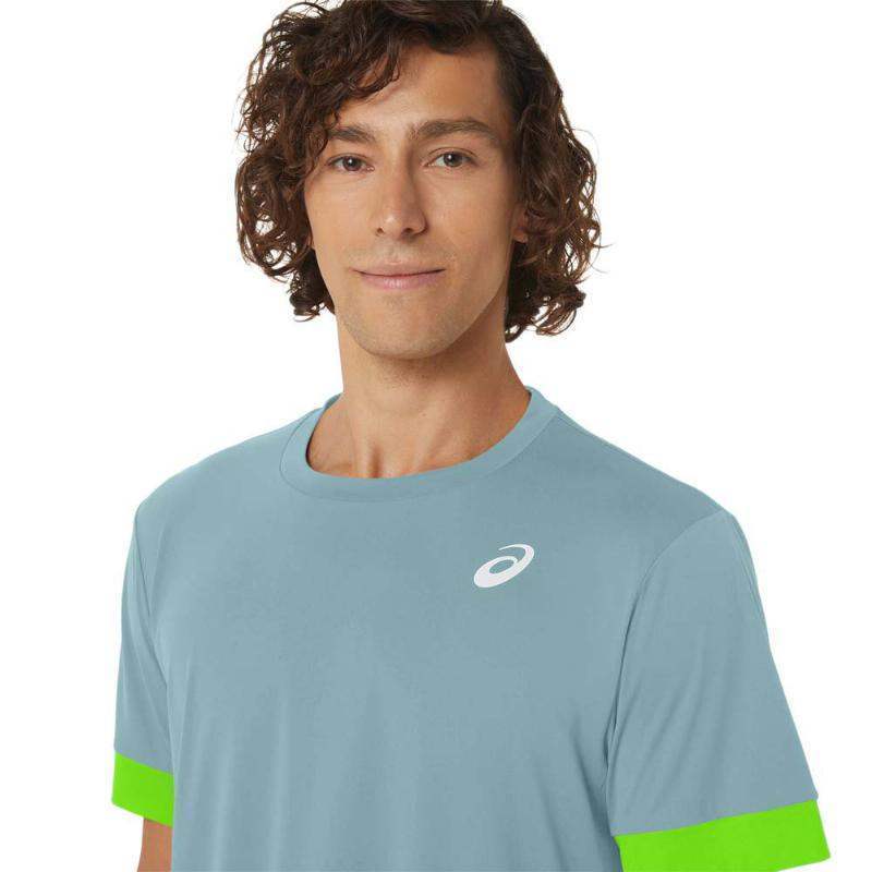 Camiseta Asics Court Azul Lima Electrico Pádel Élite