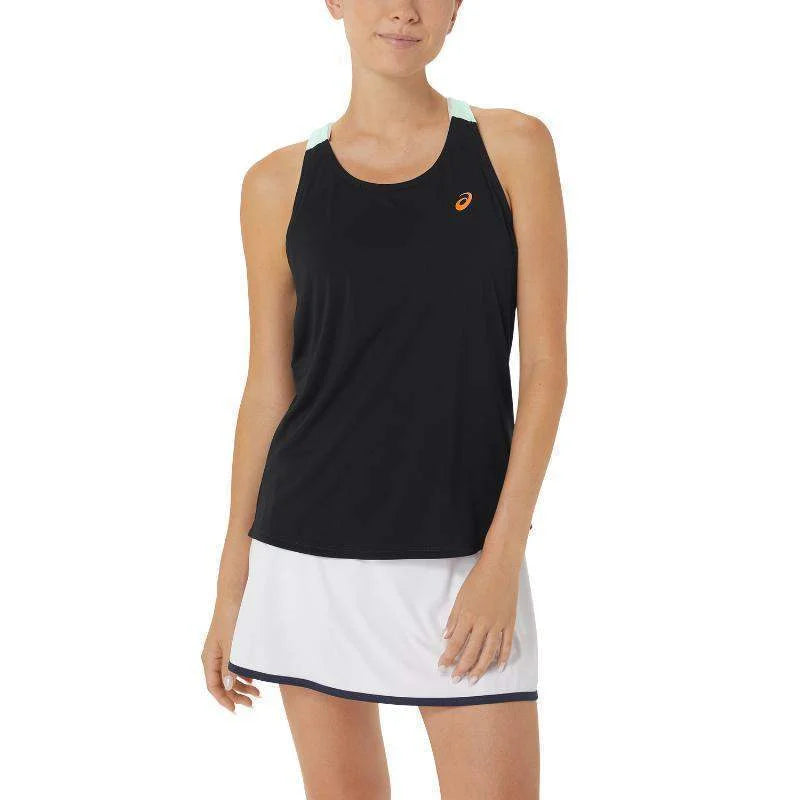 Camiseta Asics Court Performance Negro Menta Mujer Pádel Élite