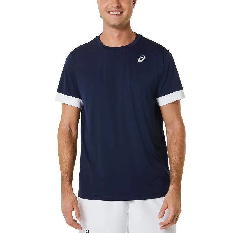 Camiseta Asics Court SS Marino Blanco Pádel Élite