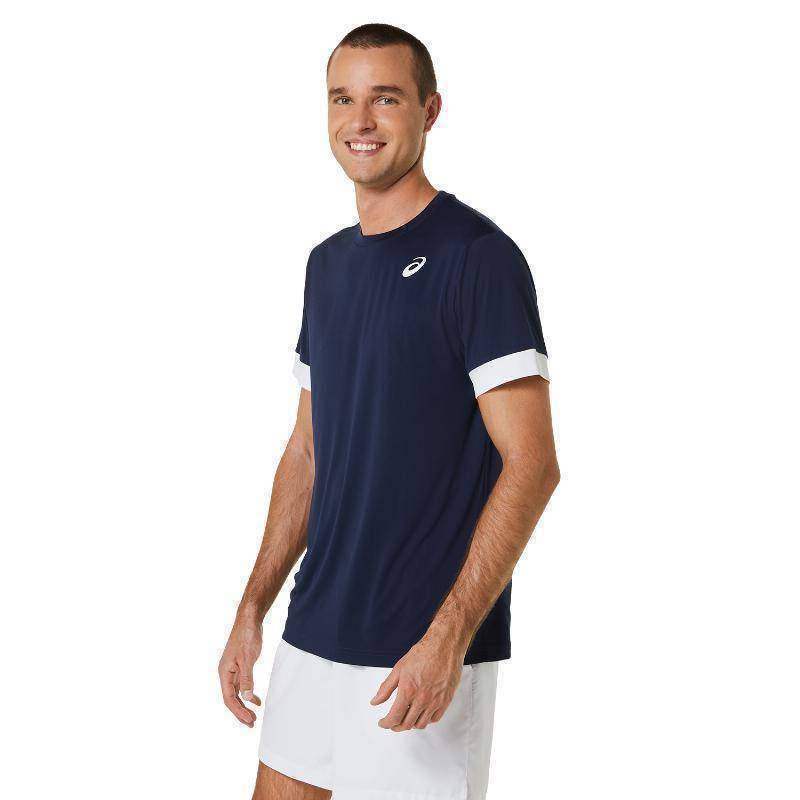 Camiseta Asics Court SS Marino Blanco Pádel Élite