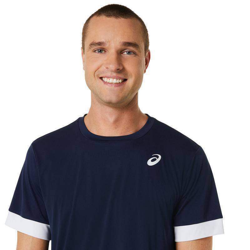 Camiseta Asics Court SS Marino Blanco Pádel Élite