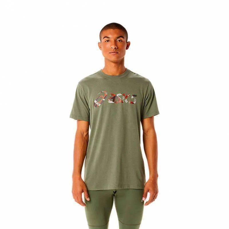 Camiseta Asics Wild Camo Verde Liquen Pádel Élite