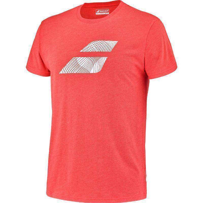 Camiseta Babolat Exercise Big Flag Rojo Jaspeado Pádel Élite