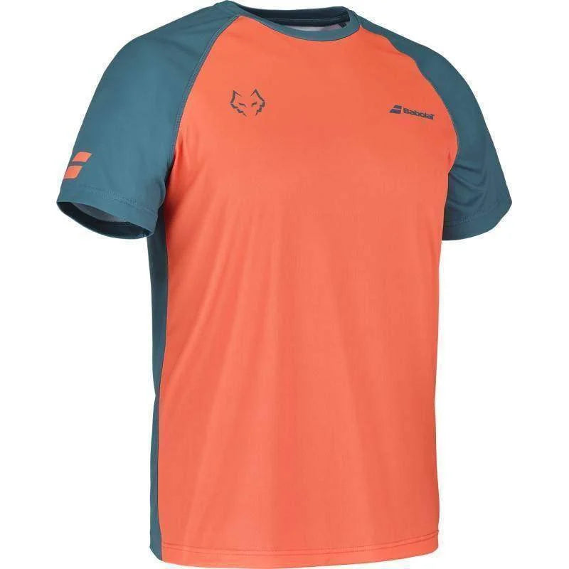 Camiseta Babolat Juan Lebron Naranja Azul Oscuro Pádel Élite