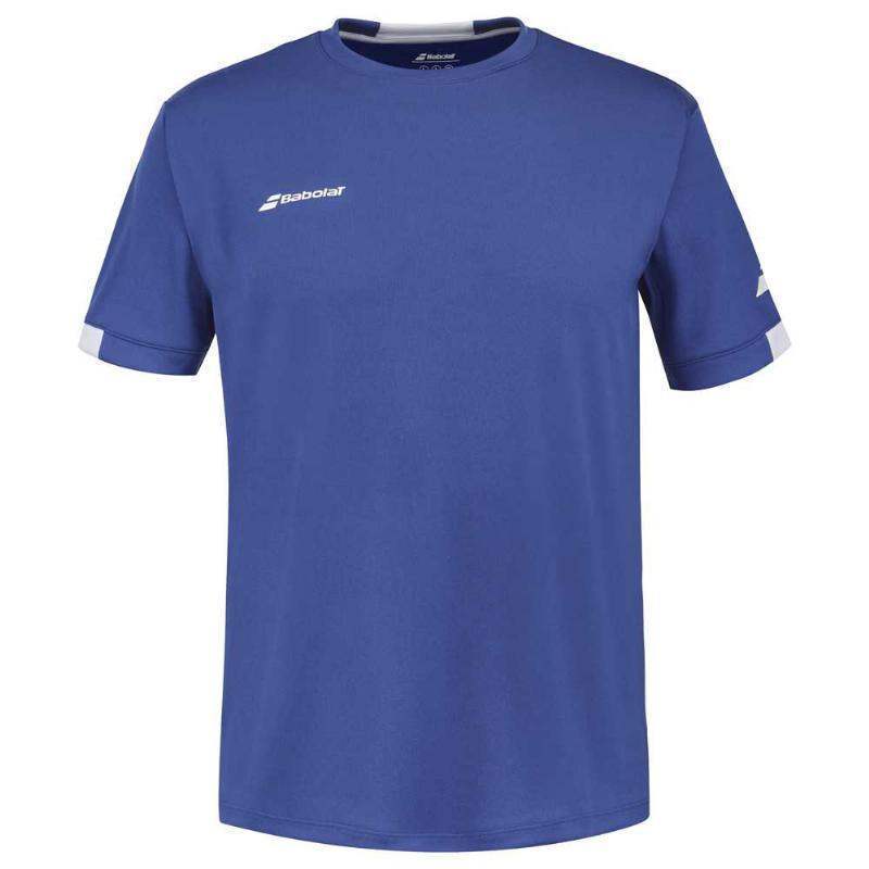 Camiseta Babolat Play Crew Azul Blanco Pádel Élite