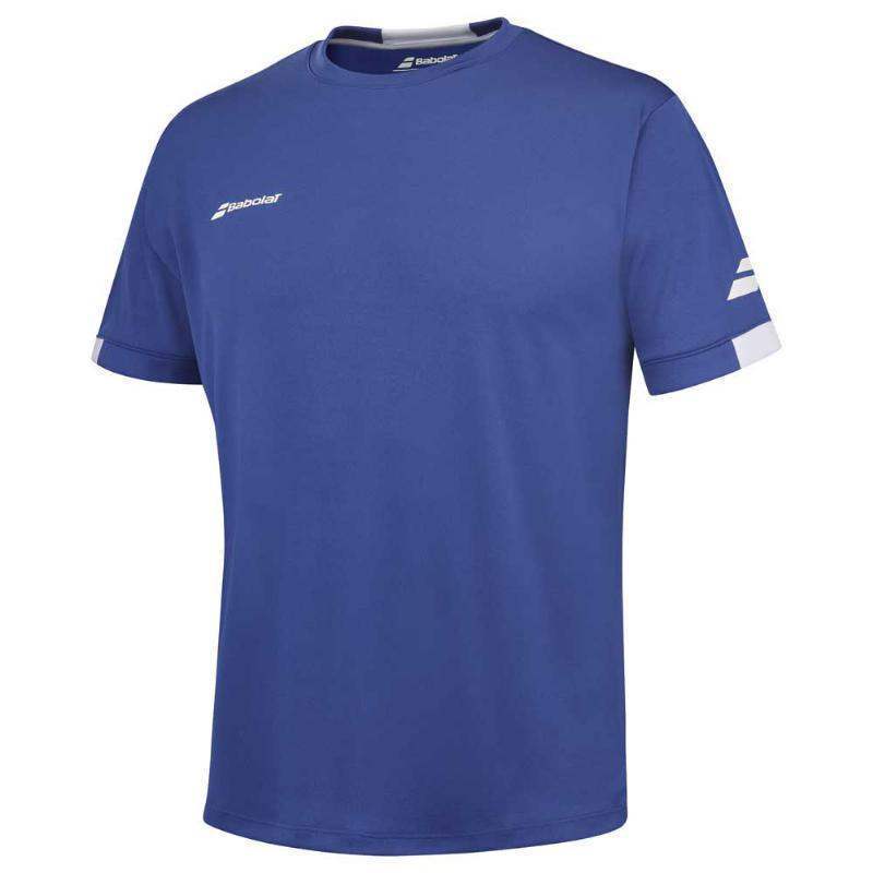 Camiseta Babolat Play Crew Azul Blanco Pádel Élite