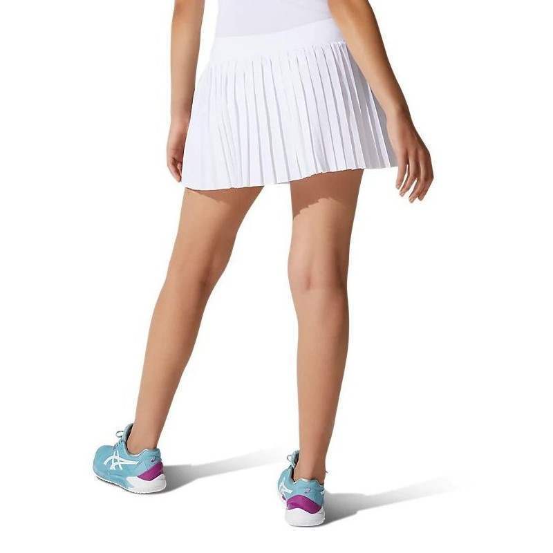 Falda Asics Match Pleats Blanco Brillante Pádel Élite