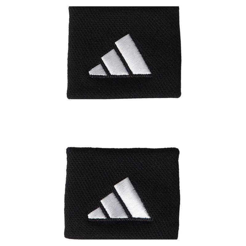 Muñequeras Adidas Cortas Negro Blanco 2 Unidades Pádel Élite