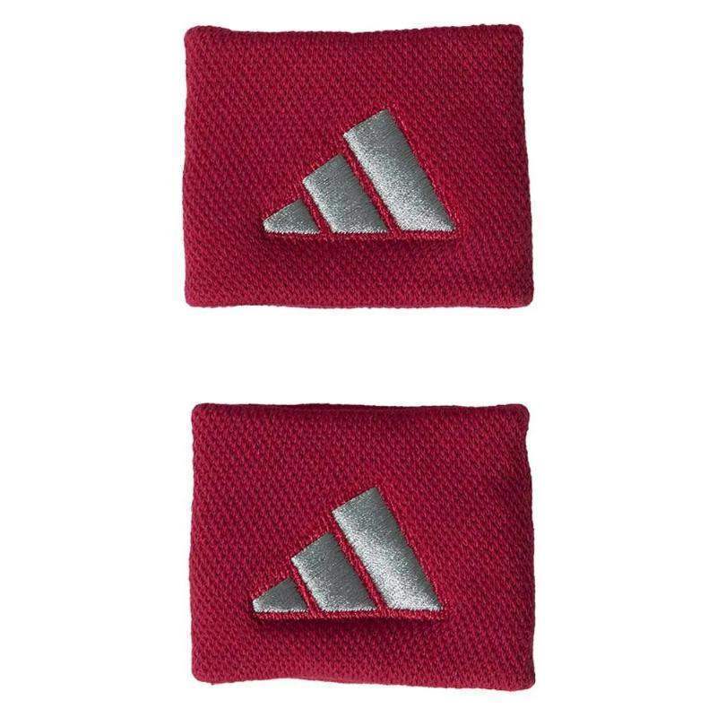 Muñequeras Adidas Cortas Rojo Gris 2 Unidades Pádel Élite