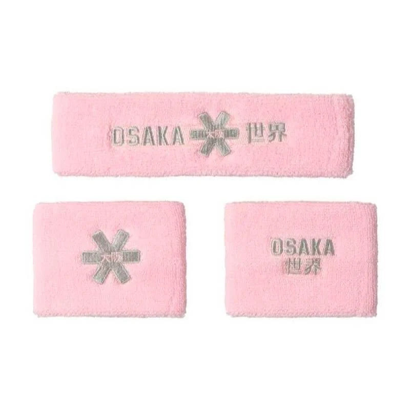 Muñequeras Osaka Set 2.0 Rosa Gris 2 Unidades Pádel Élite