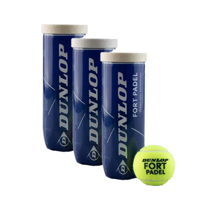 Pack de 3 Botes de Pelotas Dunlop Fort Padel Pádel Élite