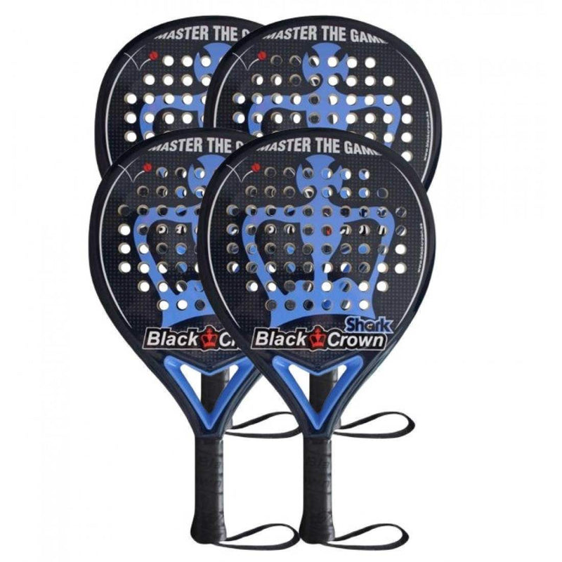 Pack Pala Black Crown Shark x4 Pádel Élite