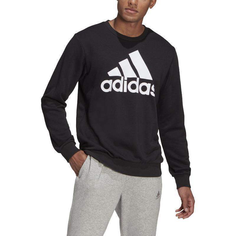 Sudadera Adidas Essentials Logo Negro Blanco Pádel Élite