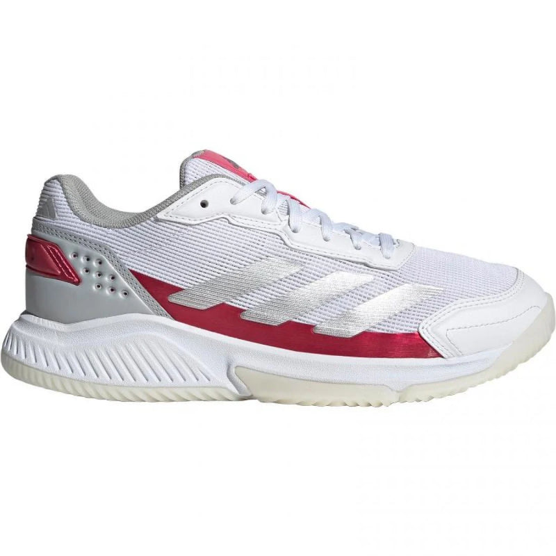 Zapatillas Adidas Courtquick Padel Blanco Plata Rosa Mujer Pádel Elite