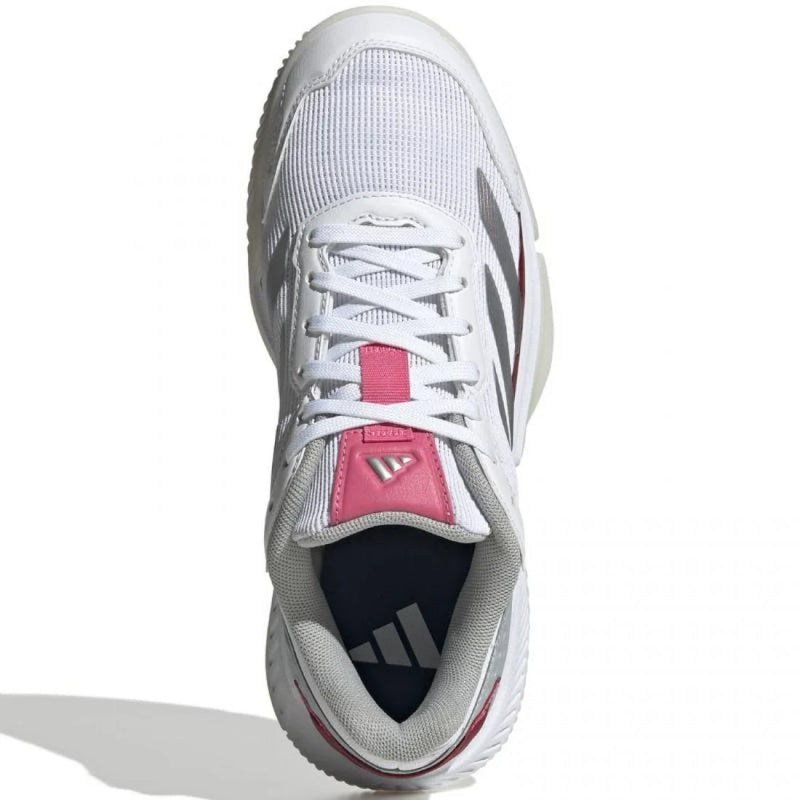 Zapatillas Adidas Courtquick Padel Blanco Plata Rosa Mujer Pádel Elite