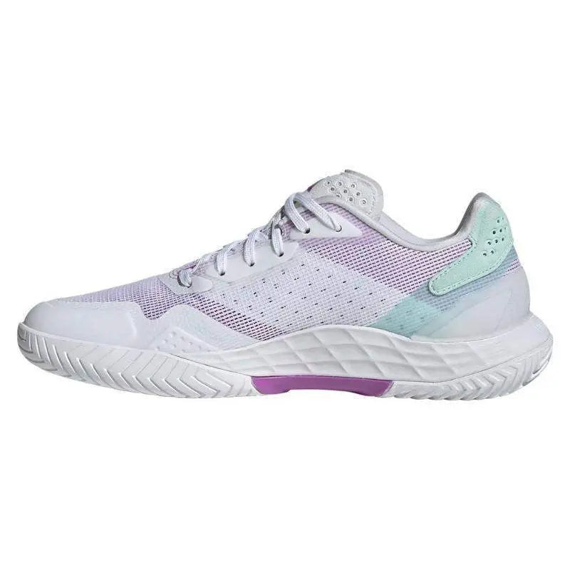 Zapatillas Adidas Defiant Speed 2 Blanco Azul Aqua Mujer Pádel Elite