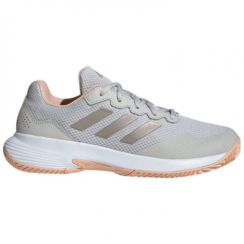 Zapatillas Adidas Gamecourt 2.0 Gris Metalizado Coral Mujer Pádel Élite