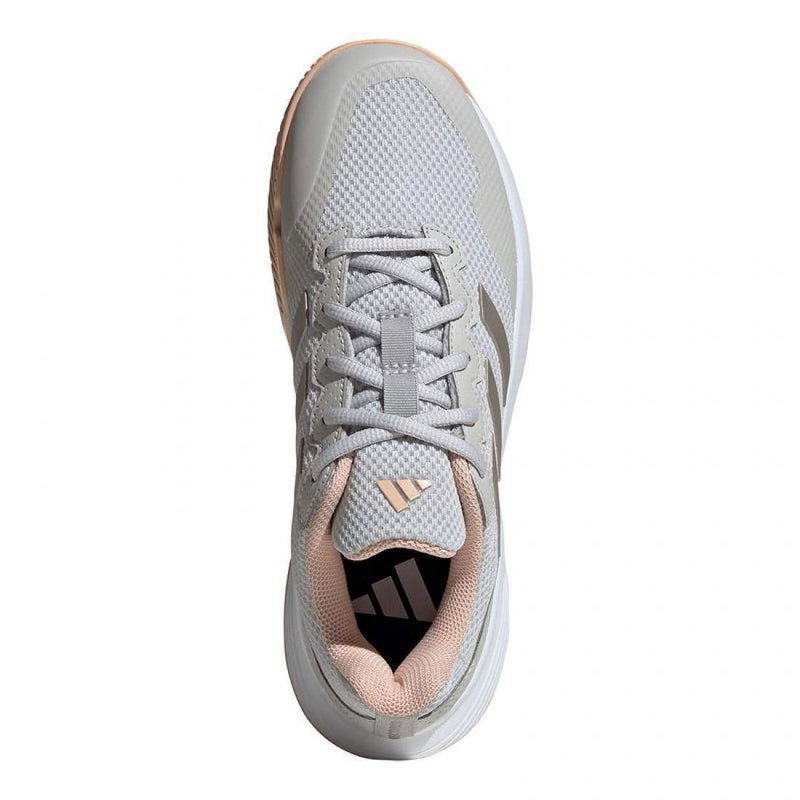 Zapatillas Adidas Courtquick Padel Blanco Plata Rosa Mujer Pádel Elite