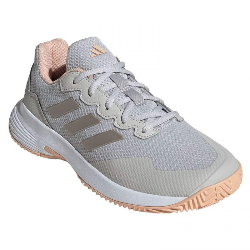 Zapatillas Adidas Courtquick Padel Blanco Plata Rosa Mujer Pádel Elite