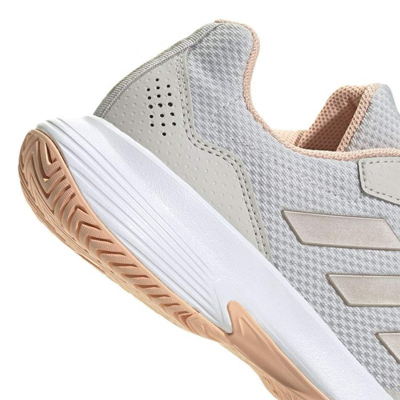 Zapatillas Adidas Courtquick Padel Blanco Plata Rosa Mujer Pádel Elite