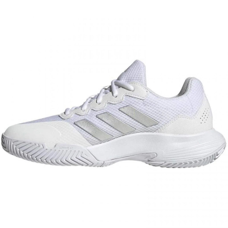 Zapatillas Adidas GameCourt 2 Blanco Plata Metal Mujer Pádel Elite