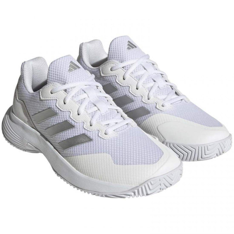 Zapatillas Adidas GameCourt 2 Blanco Plata Metal Mujer Pádel Elite