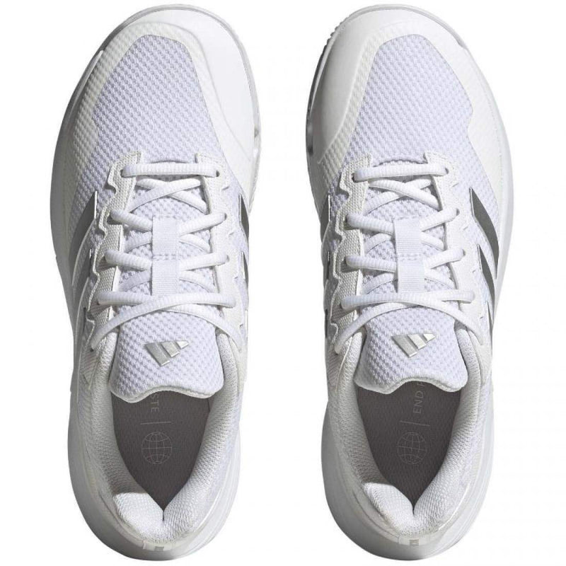 Zapatillas Adidas GameCourt 2 Blanco Plata Metal Mujer Pádel Elite