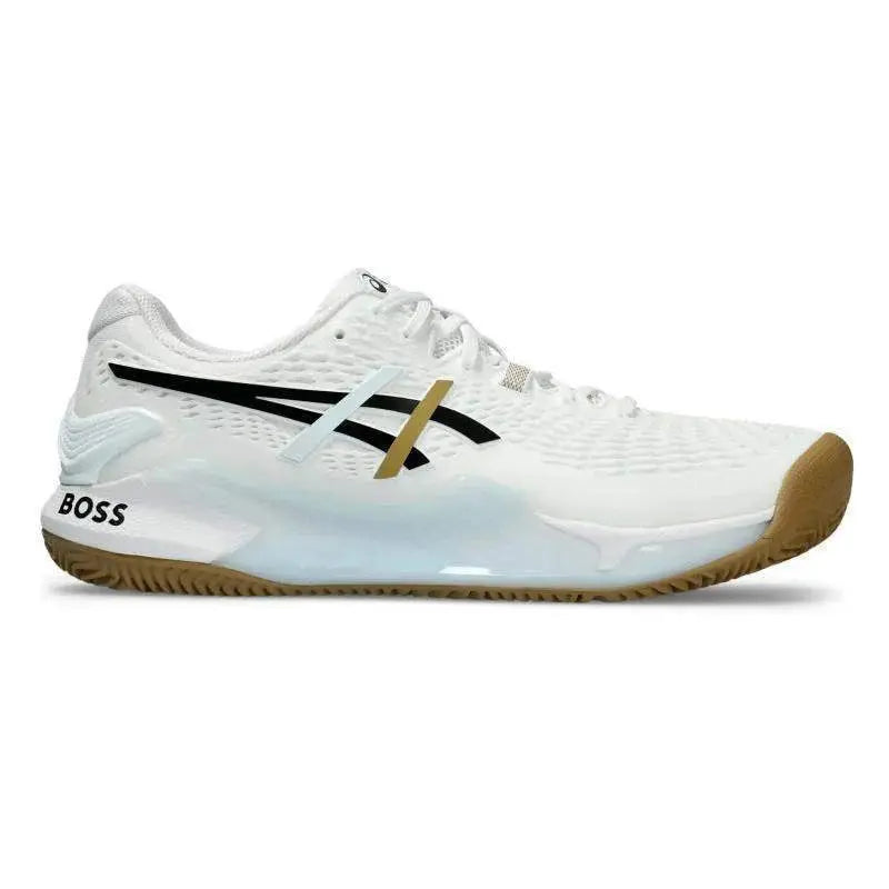 Zapatillas Asics Boss Gel Resolution 9 Clay Blanco Dorado Pádel Elite