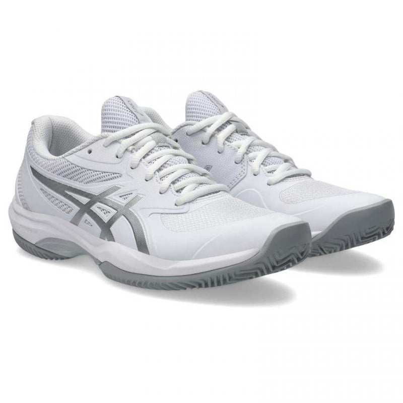 Zapatillas Asics Game FF Clay Blanco Plata Mujer Pádel Élite