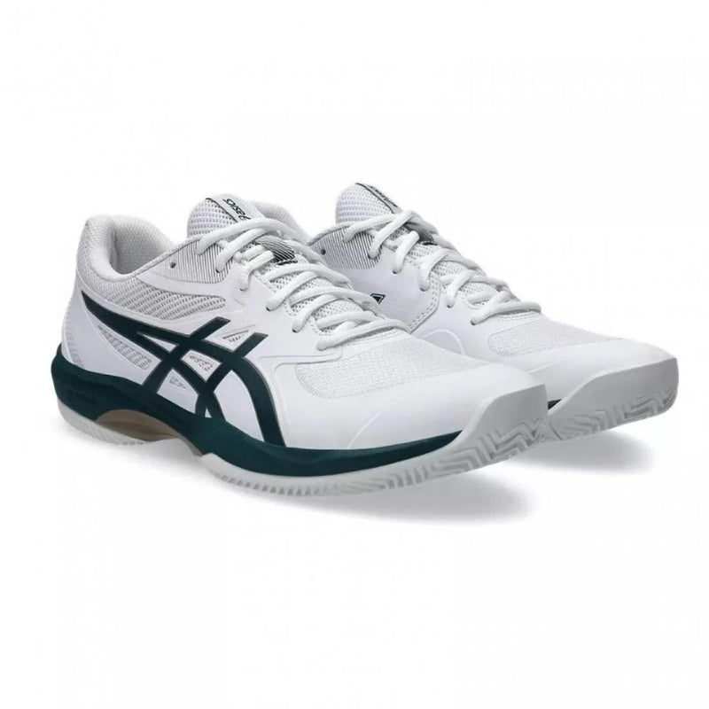 Zapatillas Asics Game FF Clay Blanco Verde Saxon Pádel Élite