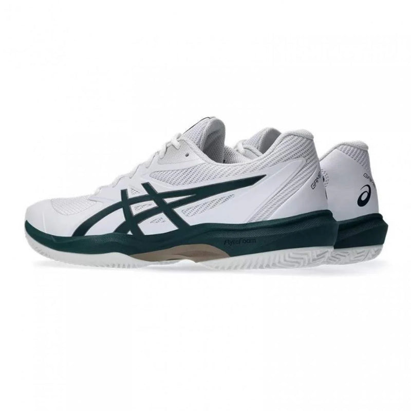 Zapatillas Asics Game FF Clay Blanco Verde Saxon Pádel Élite