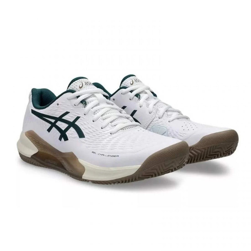 Zapatillas Asics Gel Challenger 14 Clay Blanco Verde Oscuro Pádel Elite