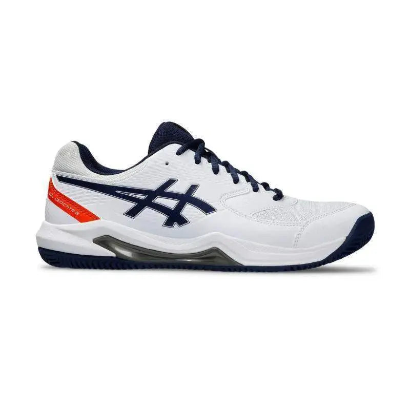 Zapatillas Asics Gel Dedicate 8 Clay Blanco Azul Marino Pádel Elite