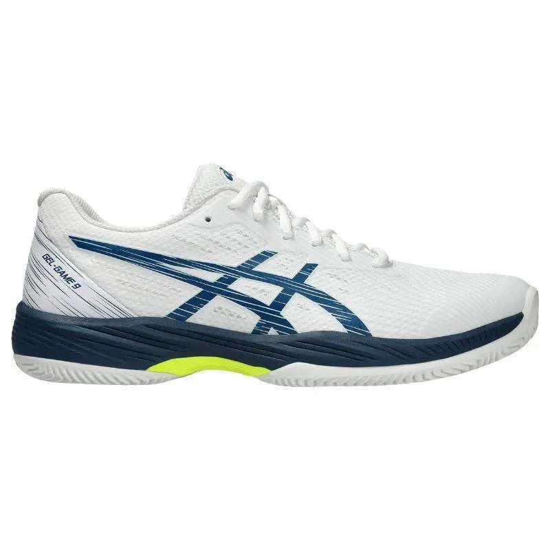 Zapatillas Asics Gel Game 9 Clay Blanco Azul Mako Pádel Elite