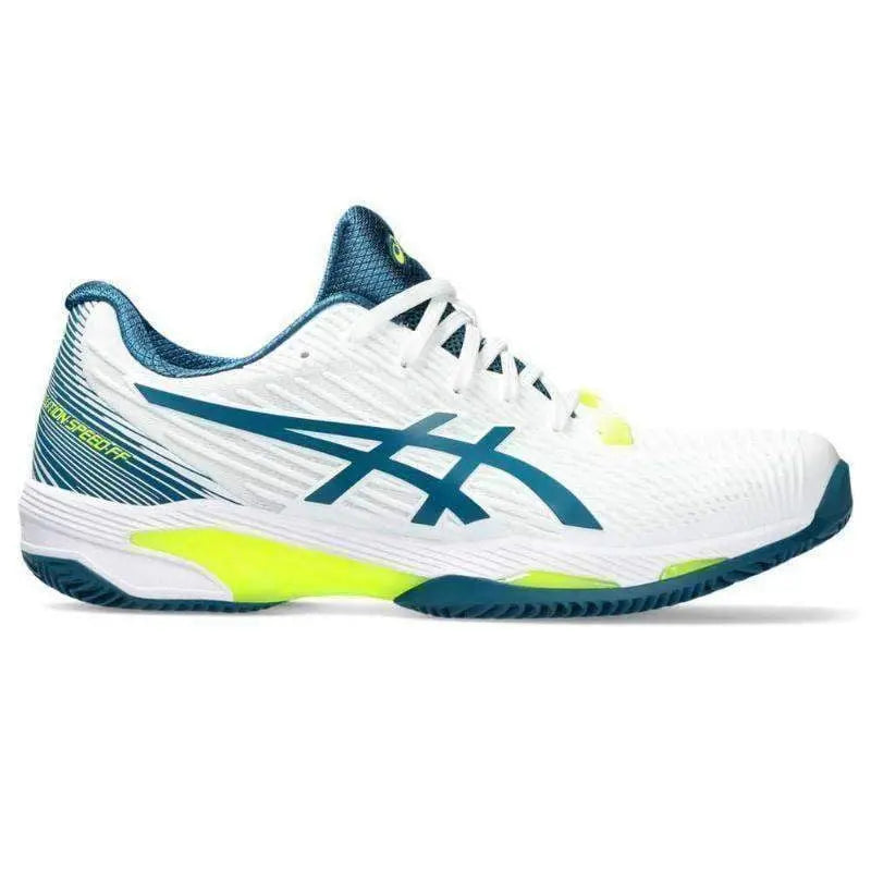 Zapatillas Asics Solution Speed FF 2 Clay Blanco Gris Azul Pádel Elite