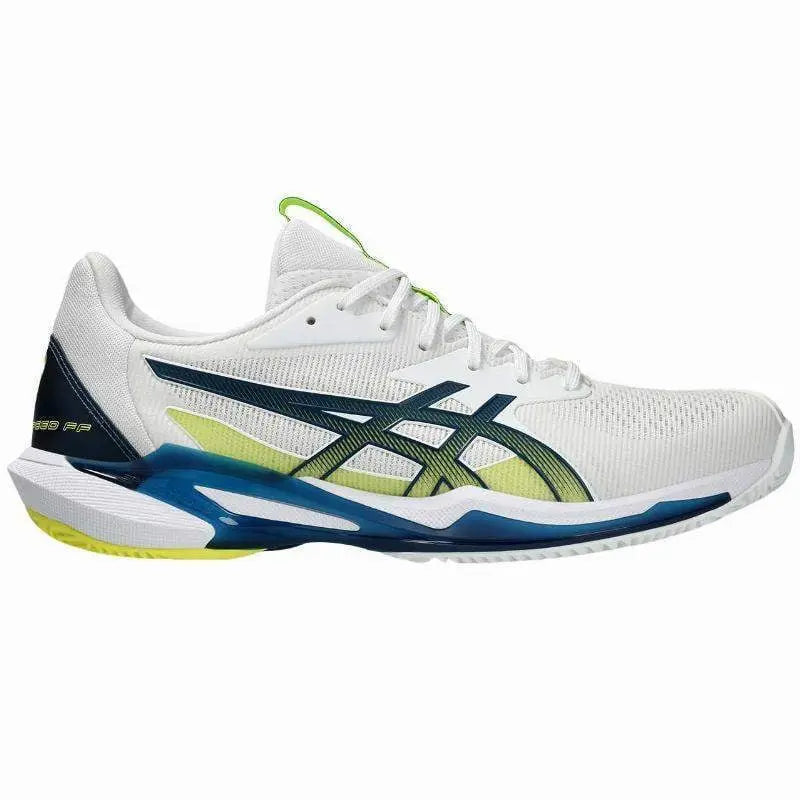 Zapatillas Asics Solution Speed FF 3 Clay Blanco Azul Mako Pádel Elite