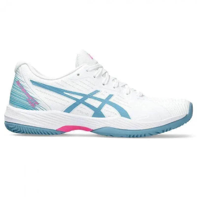 Zapatillas Asics Solution Swift FF Blanco Gris Azul Mujer Pádel Elite