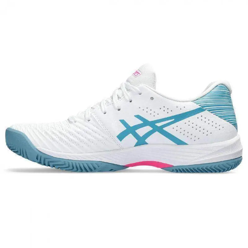 Zapatillas Asics Solution Swift FF Blanco Gris Azul Mujer Pádel Elite