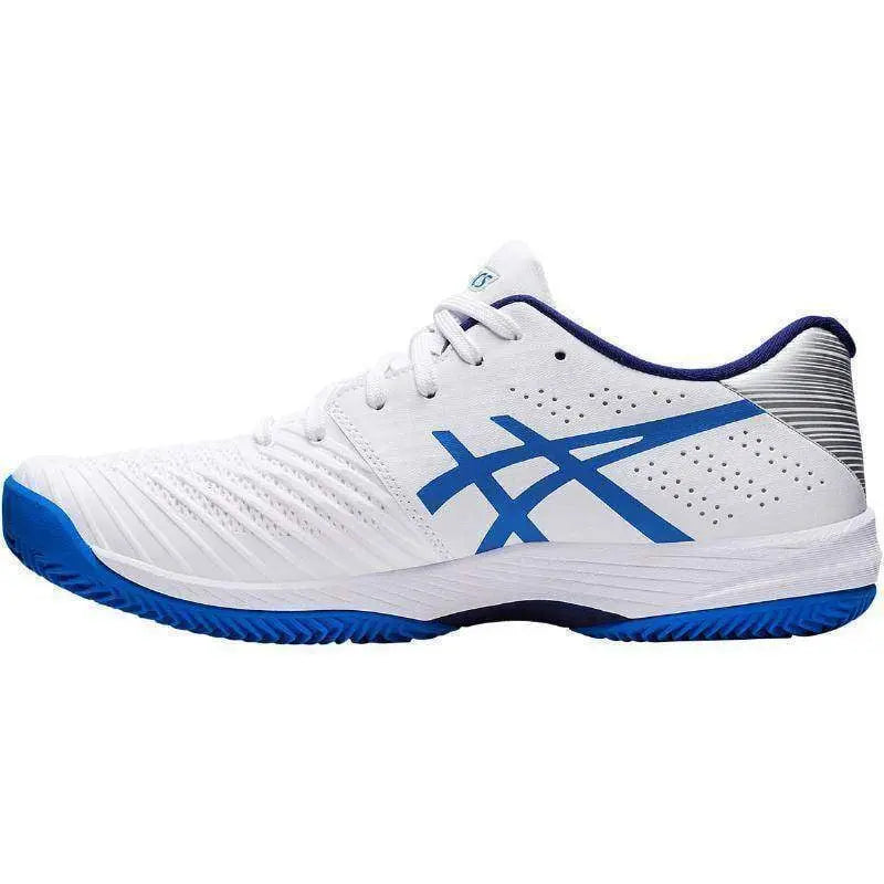 Zapatillas Asics Solution Swift FF Clay Blanco Azul Electrico Pádel Elite