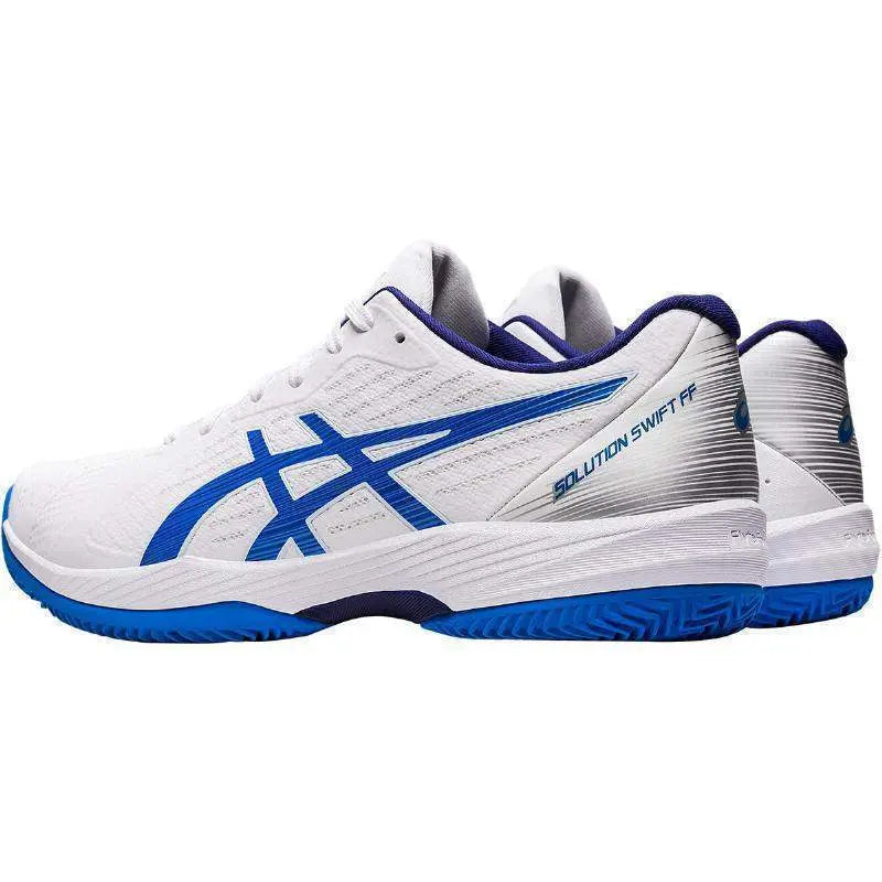 Zapatillas Asics Solution Swift FF Clay Blanco Azul Electrico Pádel Elite