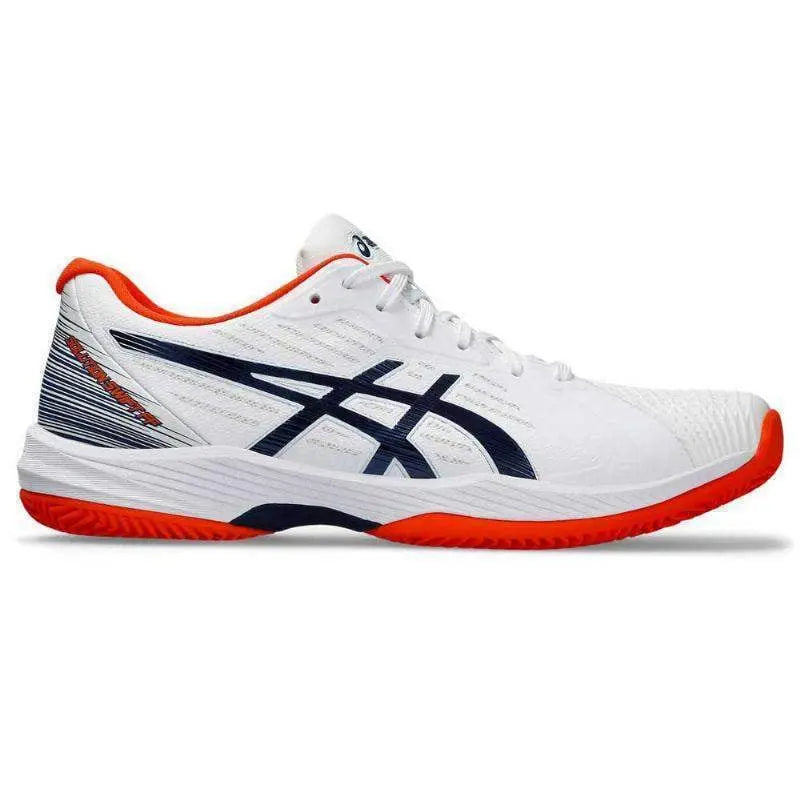 Zapatillas Asics Solution Swift FF Clay Blanco Azul Marino Pádel Elite